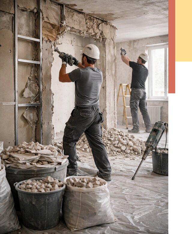 Демонтажные работы в Щекино от 2779 руб. — услуги и цена под ключ | ОТДЕЛОЧНИК-Екн