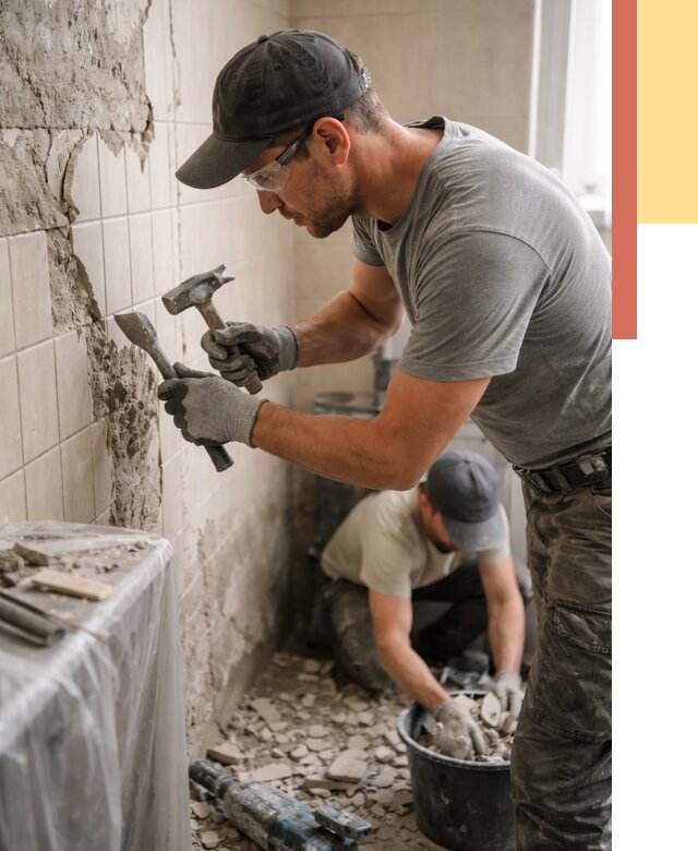 Демонтаж плитки со стен в Щекино от 875 руб. — быстро и недорого | ОТДЕЛОЧНИК-Екн