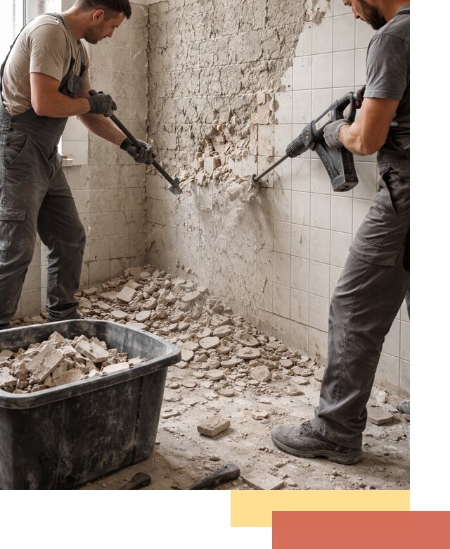 Демонтаж плитки со стен в Щекино быстро и аккуратно
