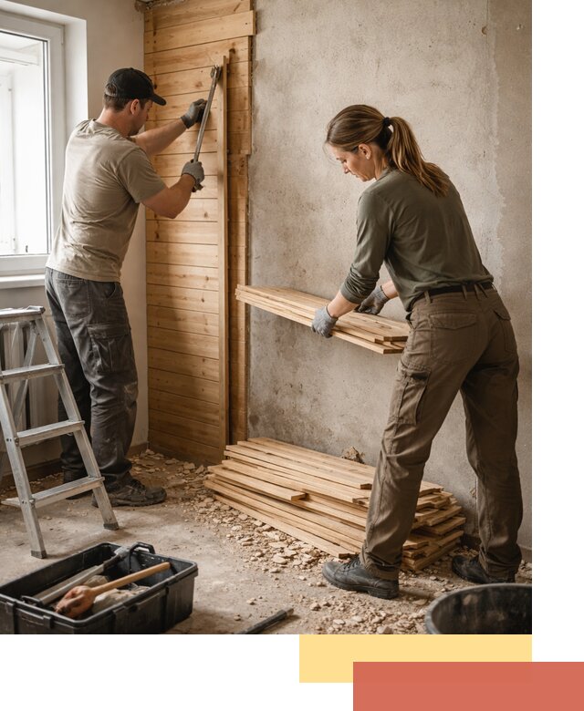 Демонтаж вагонки со стен в Щекино — профессиональный демонтаж