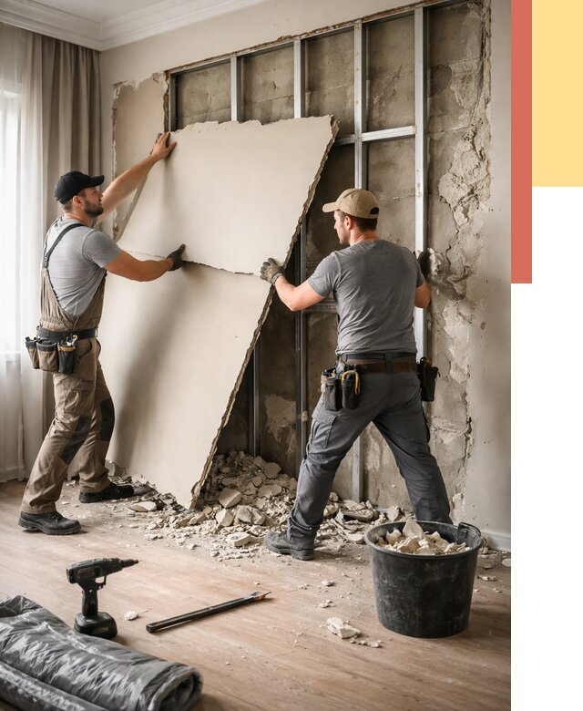 Демонтаж гипсокартона со стен в Щекино от 360 руб. — услуги демонтажа | ОТДЕЛОЧНИК-Екн