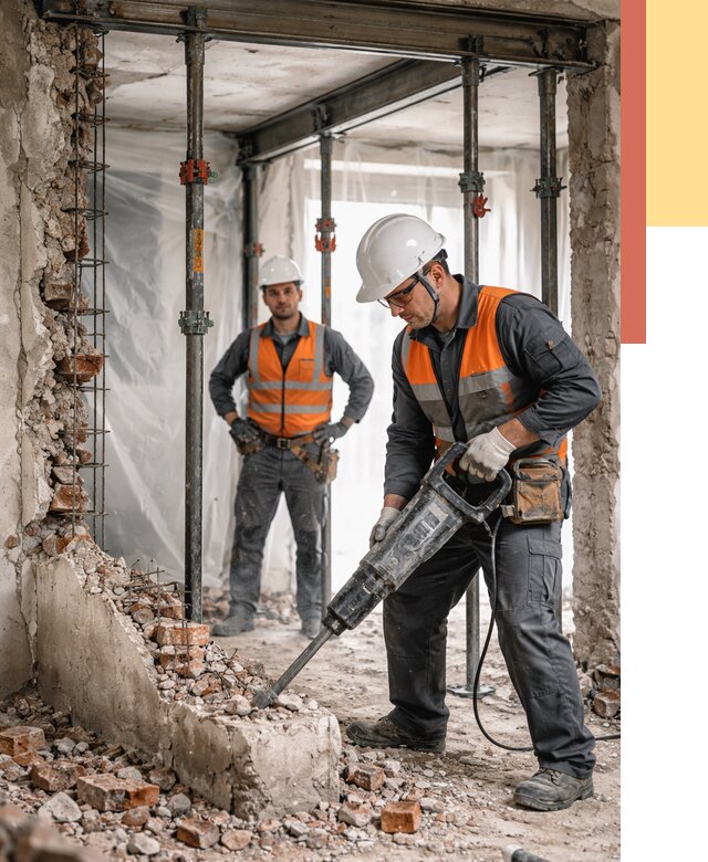 Снос несущих стен в Щекино от 10549 руб. — демонтаж несущей стены под ключ | ОТДЕЛОЧНИК-Екн