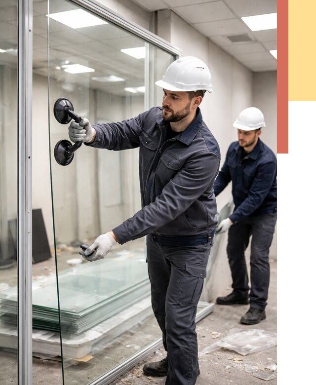 Демонтаж стеклянных перегородок в Щекино от 3293 руб. — быстро и недорого | ОТДЕЛОЧНИК-Екн