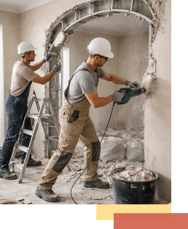 Демонтаж гипсокартонной арки в Щекино быстро и аккуратно