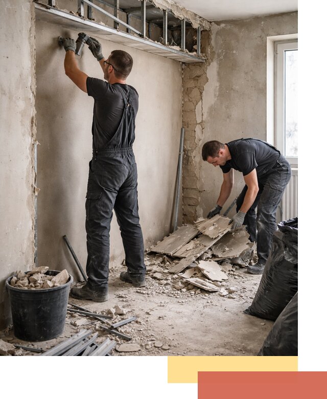 Демонтаж короба из гипсокартона в Щекино быстро и аккуратно