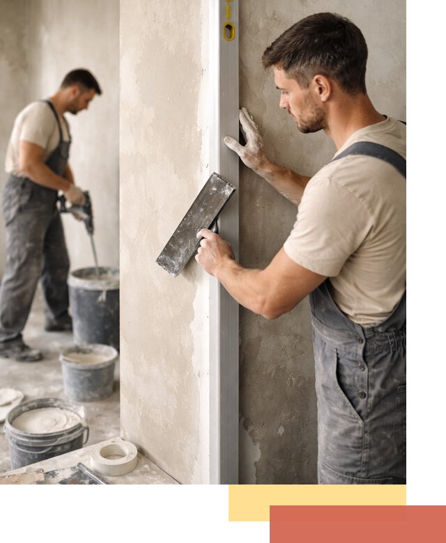 Выведение углов стен в Щекино: монтаж и оштукатуривание