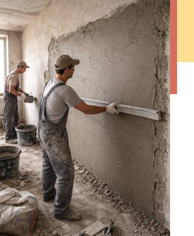 Цементная штукатурка стен в Щекино от 4631 руб/м2 — быстро и недорого | ОТДЕЛОЧНИК-Екн