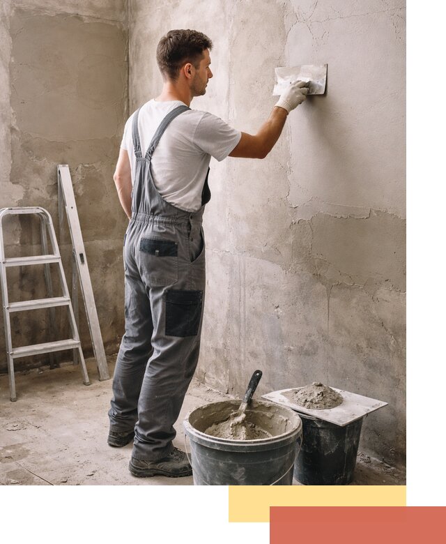 Штукатурка стен в ванной под ключ в Щекино