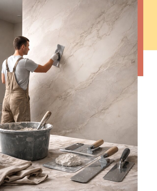 Декоративная штукатурка под мрамор в Щекино от 2882 руб./м² — быстро и недорого | ОТДЕЛОЧНИК-Екн