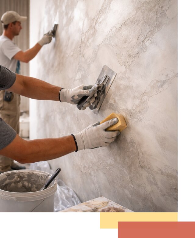 Декоративная штукатурка под мрамор в Щекино для стен и потолков