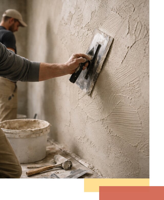 Фактурная штукатурка стен в Щекино — монтаж, отделка, реставрация