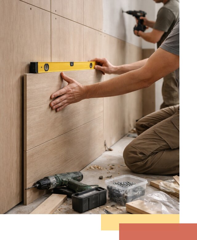 Профессиональный монтаж МДФ панелей на стены в Щекино