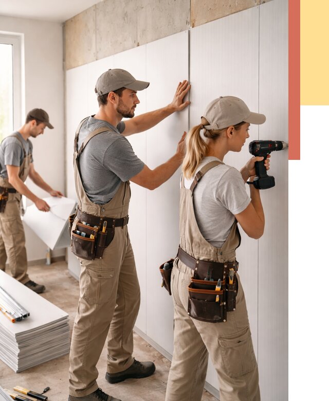 Монтаж ПВХ панелей на стены в Щекино от 463 руб/м2 — быстро и недорого | ОТДЕЛОЧНИК-Екн