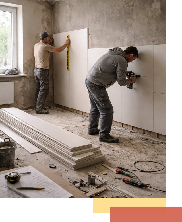 Монтаж ПВХ панелей на стены в Щекино качественно и быстро