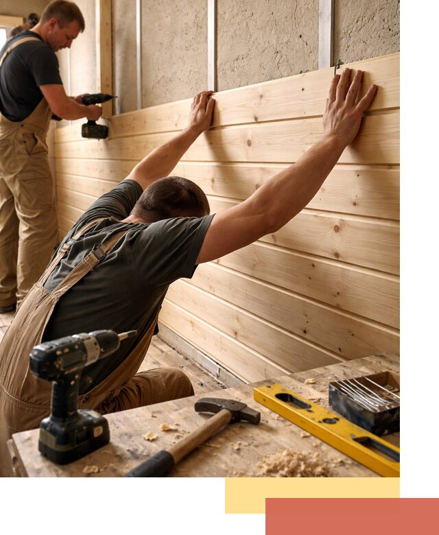 Монтаж деревянной вагонки на стены в Щекино быстро и качественно