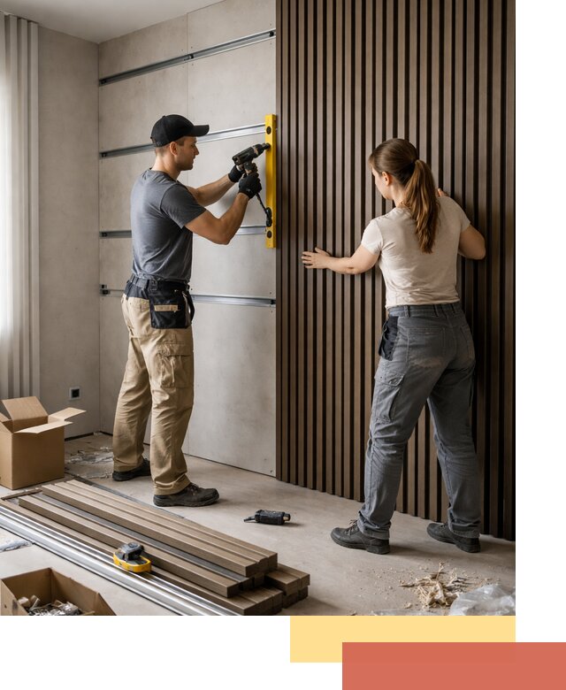 Монтаж реечных панелей на стены в Щекино