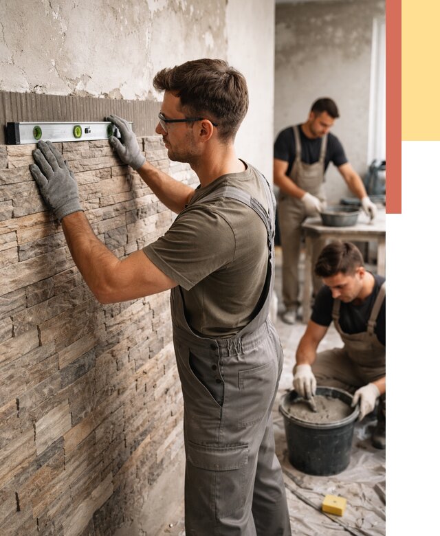 Монтаж искусственного камня в Щекино от 4631 руб. под ключ | ОТДЕЛОЧНИК-Екн