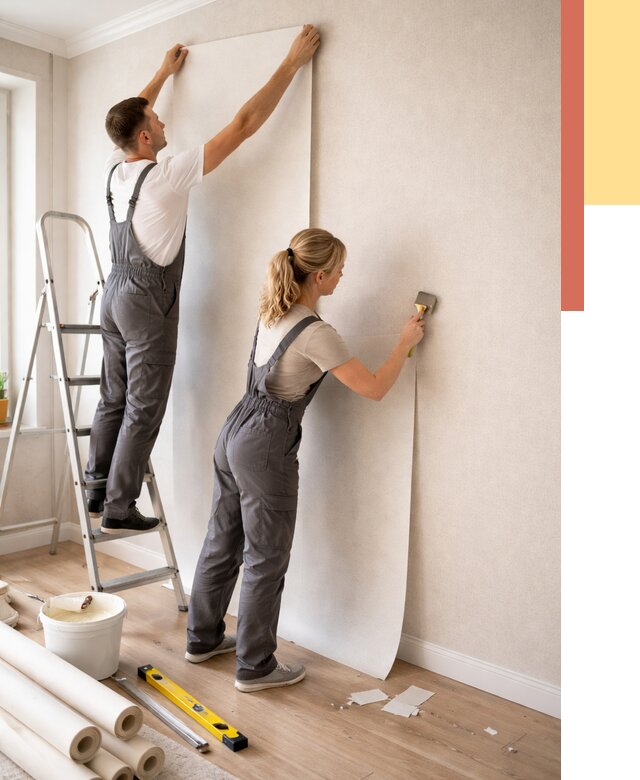 Поклейка флизелиновых обоев в Щекино от 6175 руб. | Быстро и недорого — ОТДЕЛОЧНИК-Екн