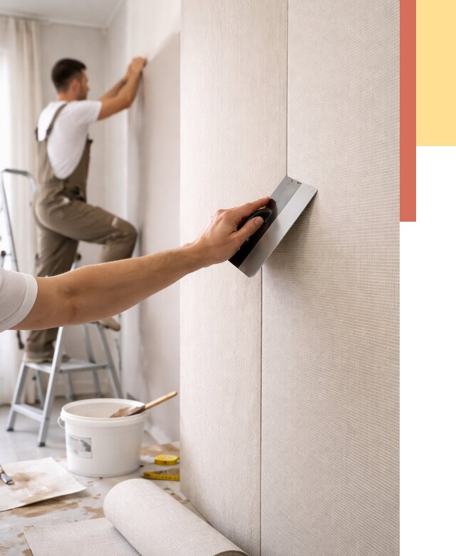 Поклейка текстильных обоев в Щекино от 4631 руб. под ключ | ОТДЕЛОЧНИК-Екн