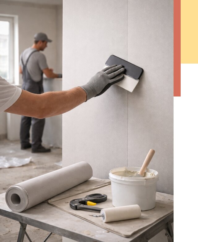 Поклейка обоев под покраску в Щекино от 3602 руб. за м2 | ОТДЕЛОЧНИК-Екн