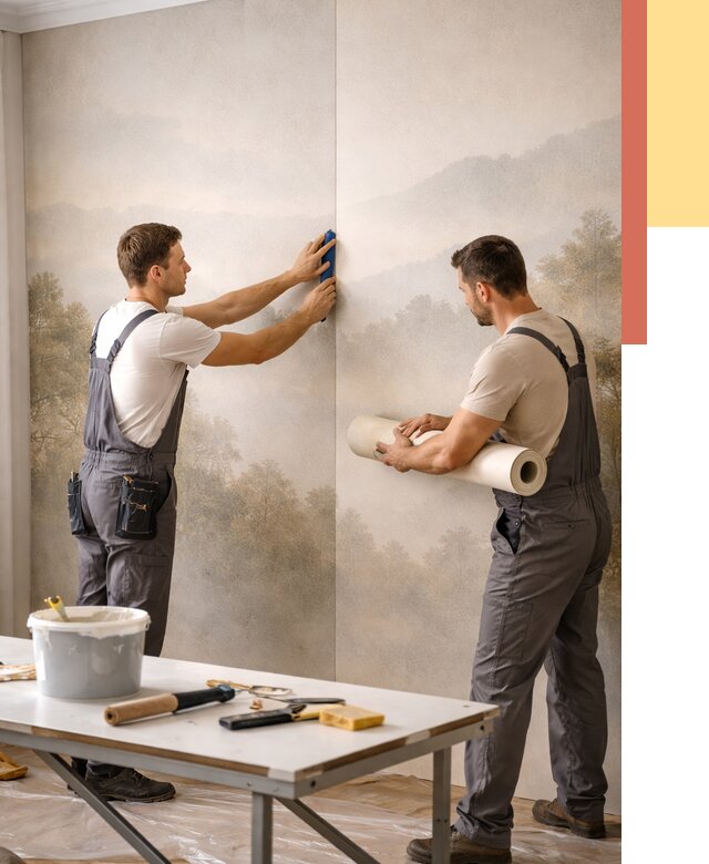 Поклейка фотообоев в Щекино от 8748 руб/м² — быстро и недорого | ОТДЕЛОЧНИК-Екн