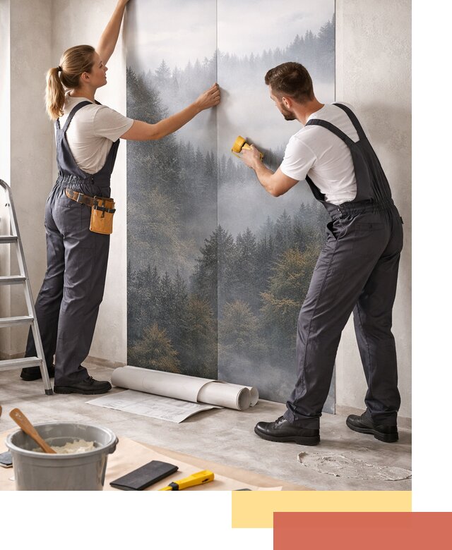 Поклейка фотообоев профессионально в Щекино под ключ