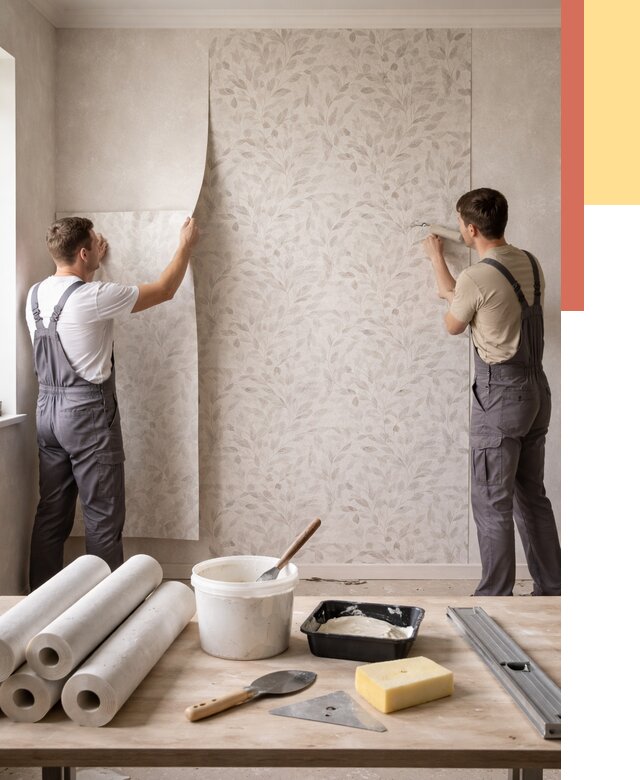 Поклейка обоев с подбором рисунка в Щекино от 3602 руб. | ОТДЕЛОЧНИК-Екн - быстро и недорого