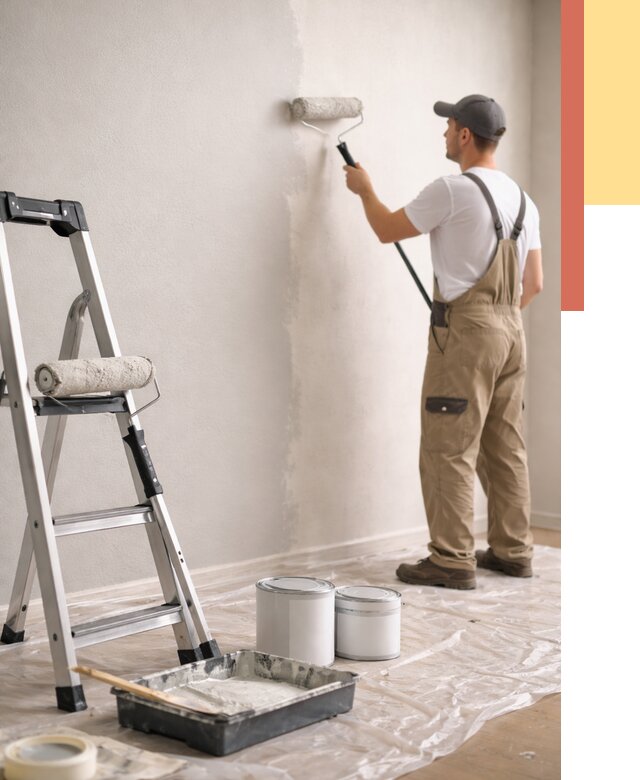 Покраска стен латексной краской в Щекино от 4631 руб. за м2 | ОТДЕЛОЧНИК-Екн