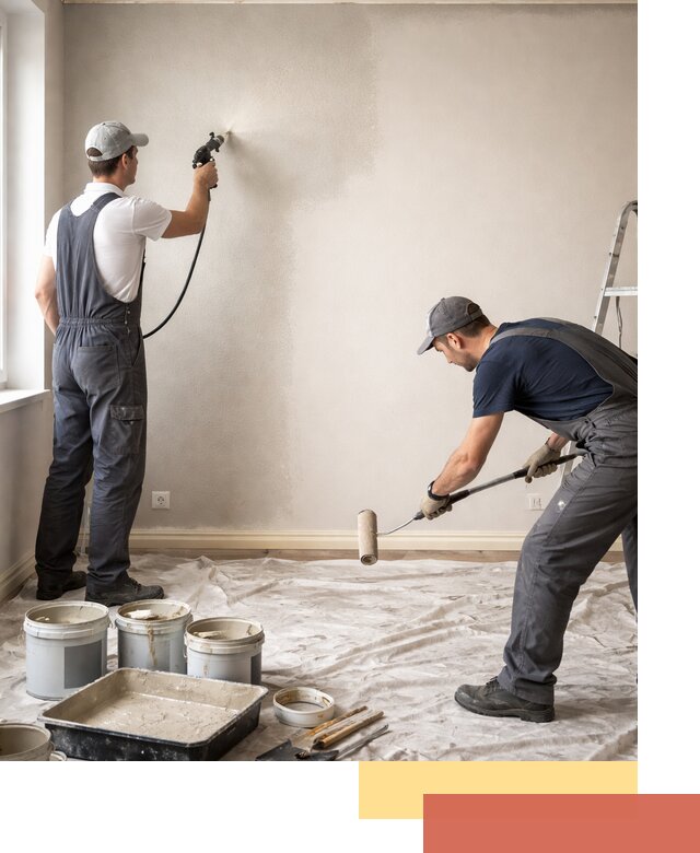 Покраска стен моющейся краской и защита поверхностей в Щекино