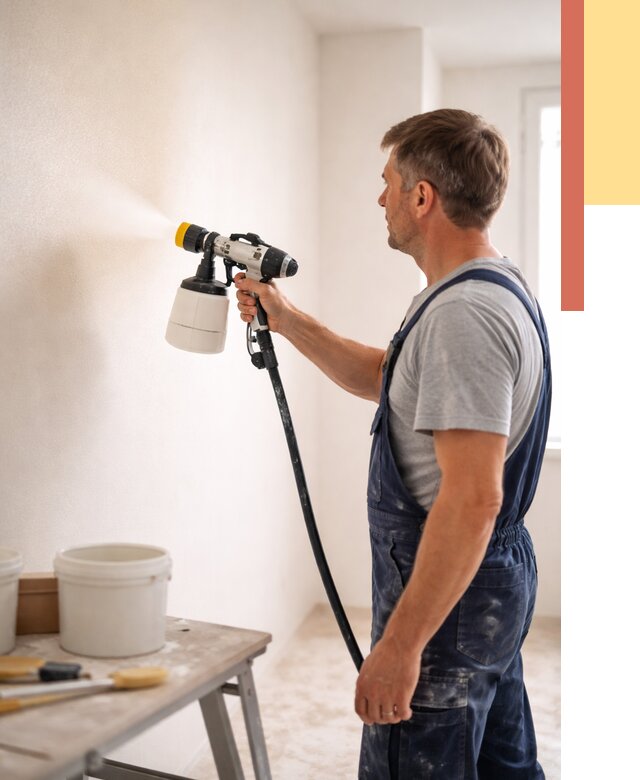 Покраска стен краскопультом в Щекино от 7719 руб. — механизированная покраска | ОТДЕЛОЧНИК-Екн