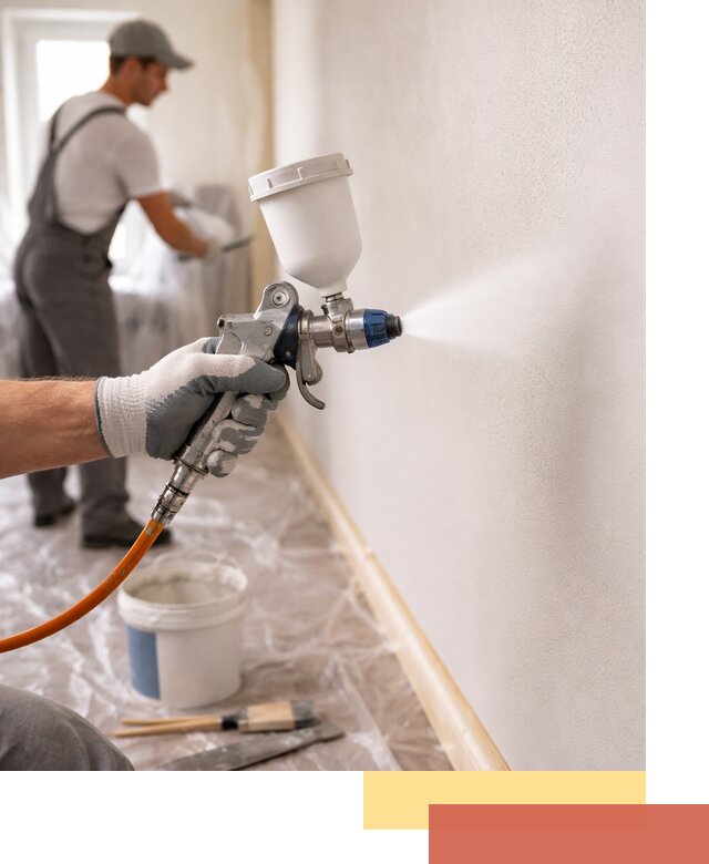 Покраска стен краскопультом в Щекино быстро и качественно