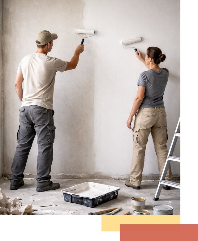 Окраска стен по стеклохолсту в Щекино качественно и долговечно