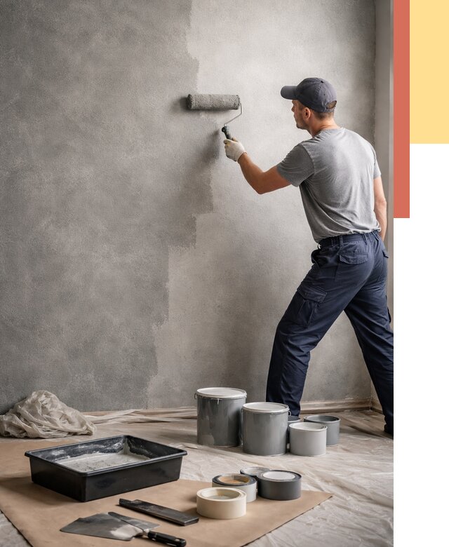 Покраска стен под бетон в Щекино от 669 руб. за м2 — быстро и недорого | ОТДЕЛОЧНИК-Екн