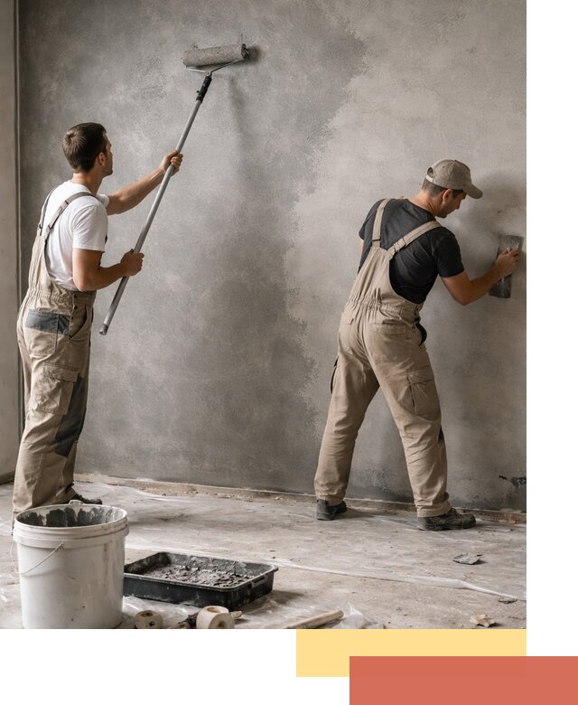 Покраска стен под бетон в Щекино профессионально и недорого