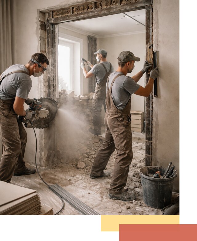 Расширение дверного проема под установку новой двери в Щекино