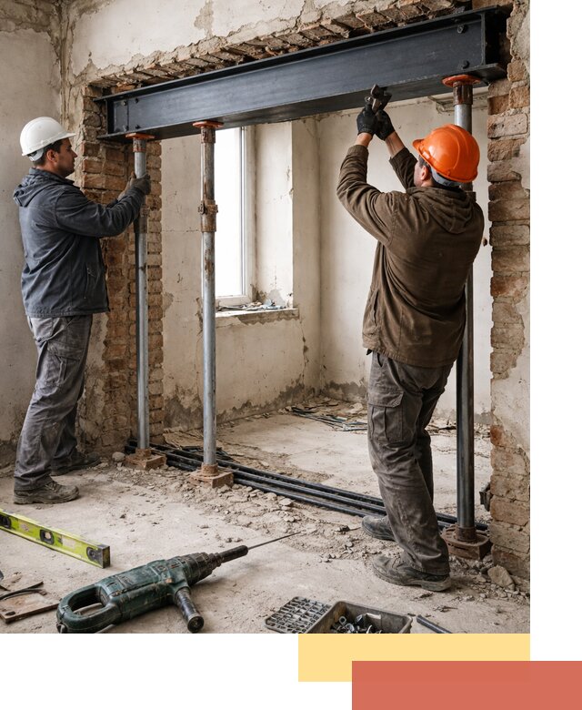 Усиление проема в стене в Щекино для расширения и безопасности