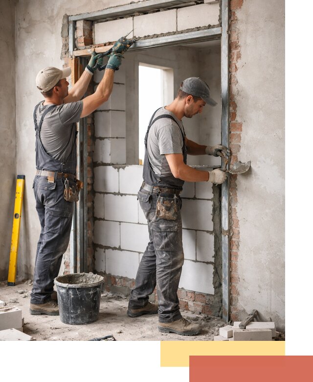 Закладка дверного проема под ключ в Щекино: демонтаж, монтаж, отделка