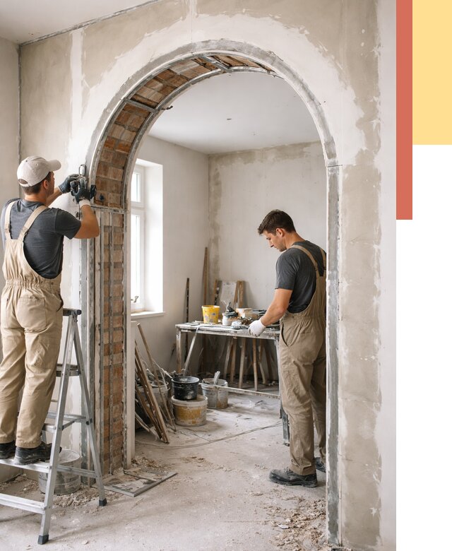 Устройство арочного проема в Щекино от 9777 руб. под ключ — быстро и недорого | ОТДЕЛОЧНИК-Екн