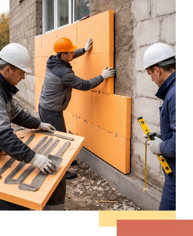 Утепление фасада пеноплексом под ключ в Щекино