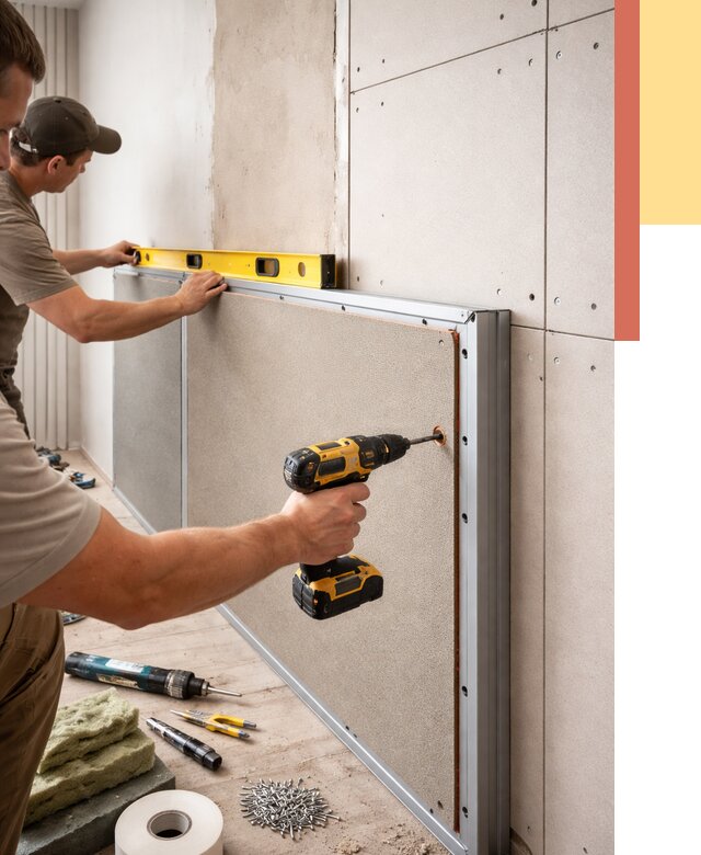 Шумоизоляция стен панелями ЗИПС в Щекино от 2264 руб./м² под ключ | ОТДЕЛОЧНИК-Екн