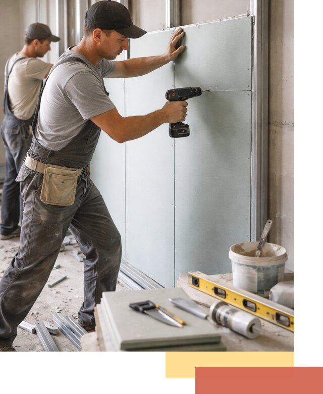 Кладка влагостойких перегородок ПГП в Щекино