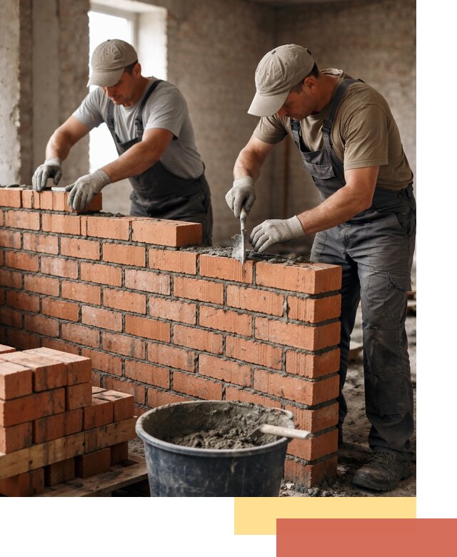 Кладка кирпичных перегородок под ключ в Щекино