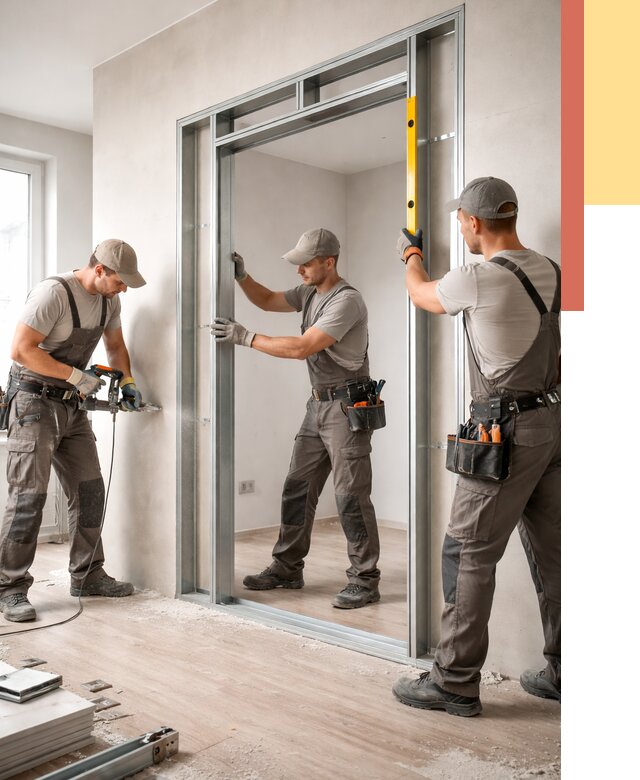 Устройство дверного проема в перегородке в Щекино от 4631 руб. под ключ | ОТДЕЛОЧНИК-Екн