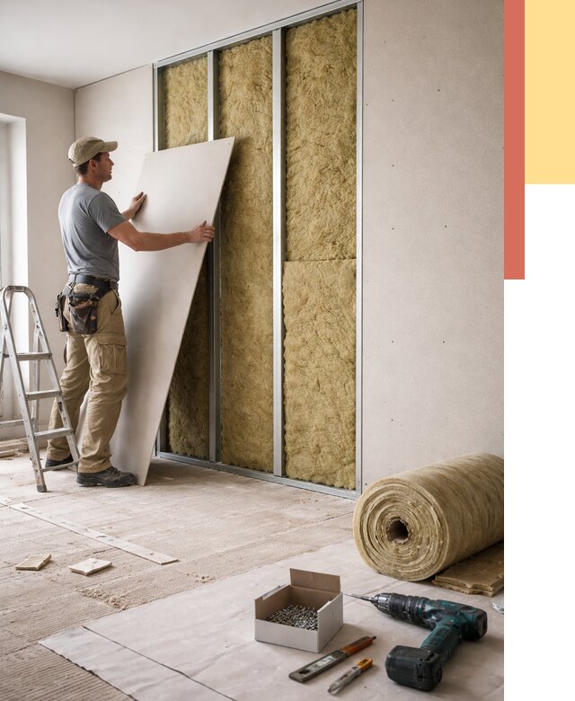 Перегородка из гипсокартона с шумоизоляцией в Щекино от 3211 руб. | ОТДЕЛОЧНИК-Екн