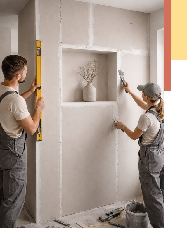 Перегородка из гипсокартона с нишей в Щекино от 3345 руб. под ключ | ОТДЕЛОЧНИК-Екн