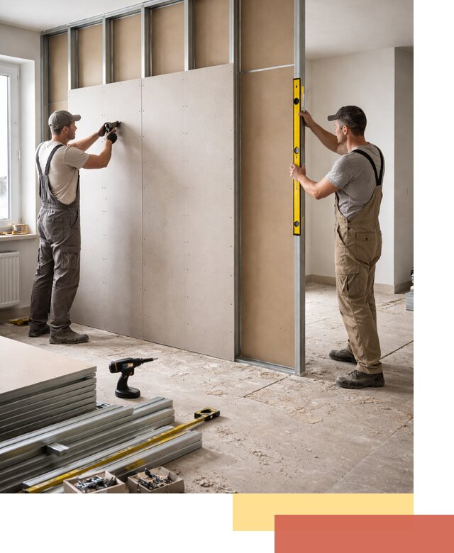 Зонирующая перегородка из гипсокартона под ключ в Щекино