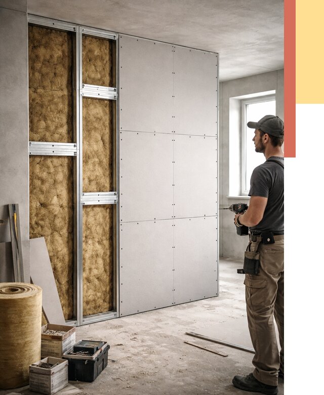 Усиленная перегородка под навеску в Щекино от 13174 руб. — монтаж под ключ | ОТДЕЛОЧНИК-Екн