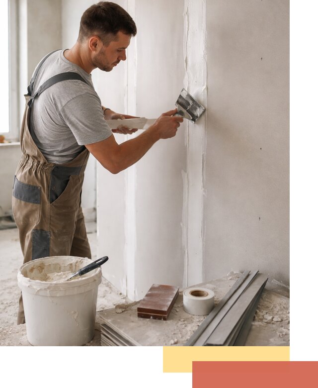 Шпаклевка перегородок из гипсокартона в Щекино качественно и быстро