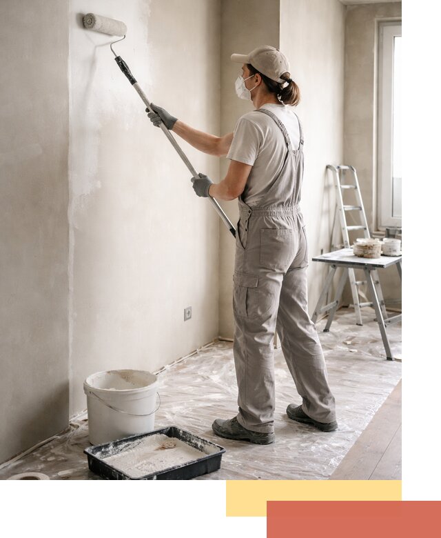 Покраска перегородок из гипсокартона в Щекино качественно и недорого