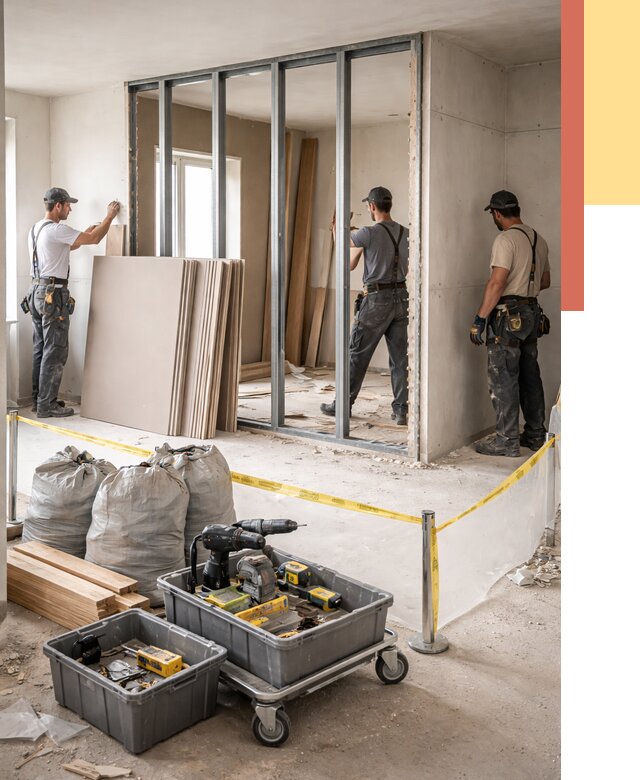 Перенос гипсокартонной перегородки в Щекино под ключ от 4631 руб. | Демонтаж и монтаж – ОТДЕЛОЧНИК-Екн